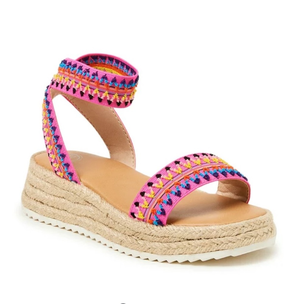 Wonder Nation Girls Elastic Sandal Pink Boho festive